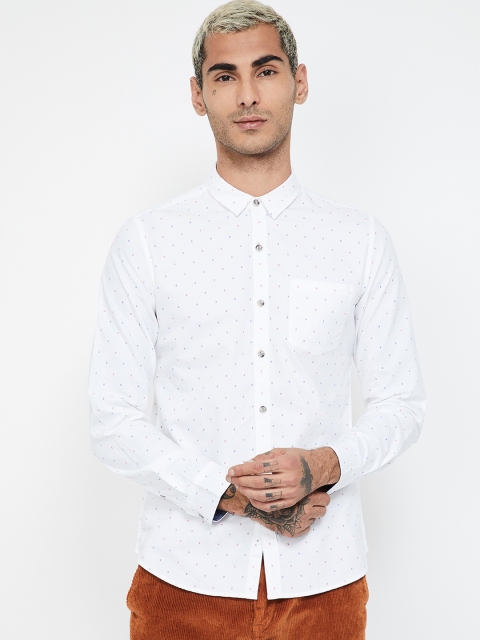 

Fame Forever by Lifestyle Men White Slim Fit Printed Casual Shirt