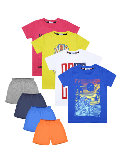 

Luke & Lilly Boys Pack of 4 T-shirt with Shorts, Blue
