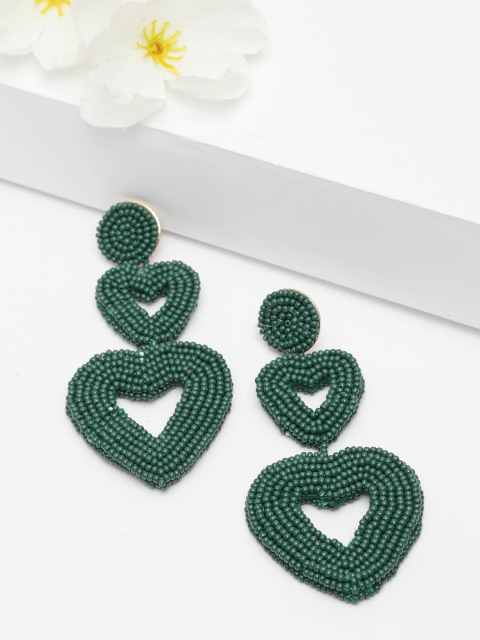 

AVANT-GARDE PARIS Green Heart Shaped Drop Earrings