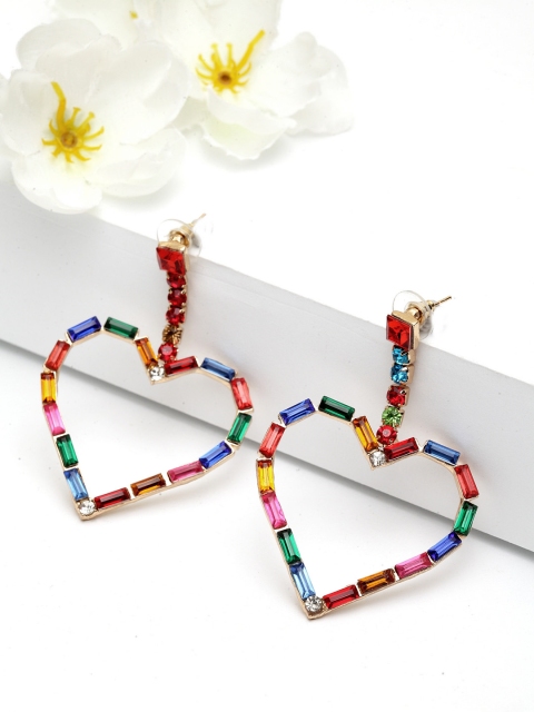 

AVANT-GARDE PARIS Gold-Plated Heart Shaped Drop Earrings, Multi