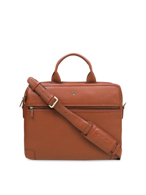 

Da Milano Unisex Brown Solid Leather Laptop Bag