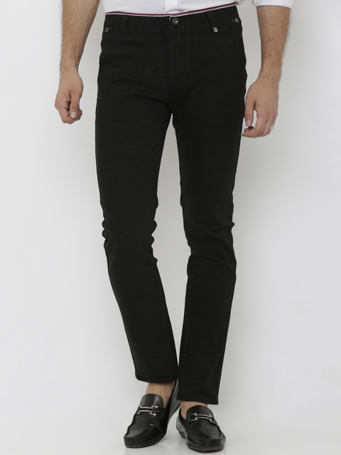 

Rex Straut Jeans Men Black Slim Fit Solid Regular Trousers
