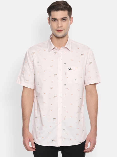 

Allen Solly Men Peach-Coloured Slim Fit Printed Casual Shirt