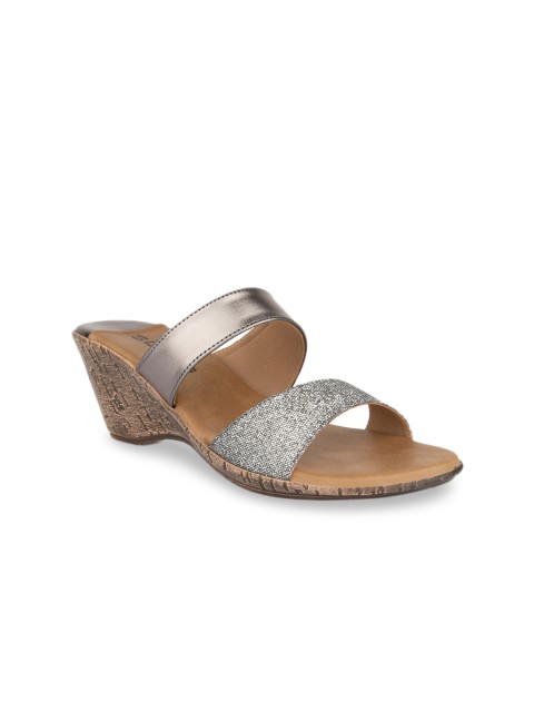 

SOLES Women Grey Embellished Mules