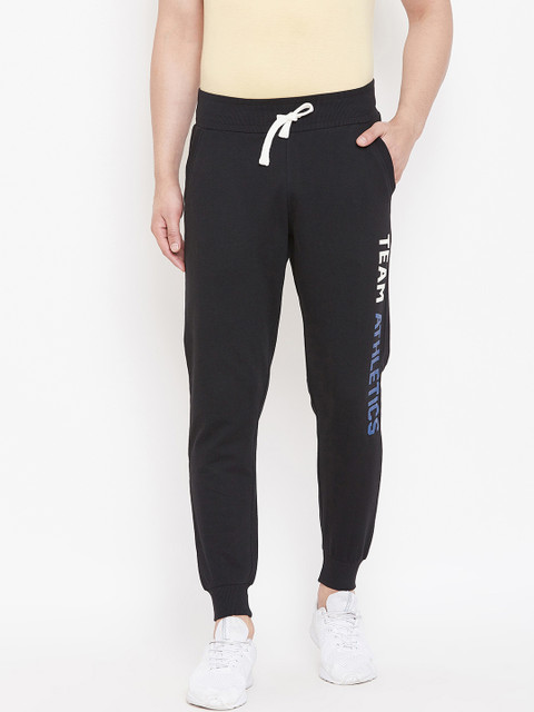 

Austin wood Men Black Graphic Printed Straight-Fit Joggers