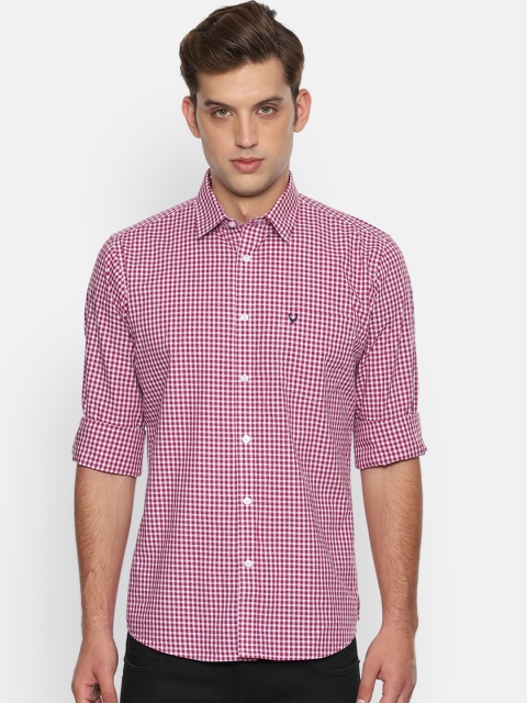

Allen Solly Men Pink & White Slim Fit Checked Casual Shirt