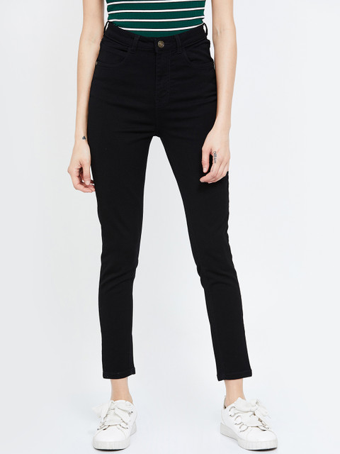 

Fame Forever by Lifestyle Women Black Super Skinny Fit Mid-Rise Clean Look Cropped Jeans