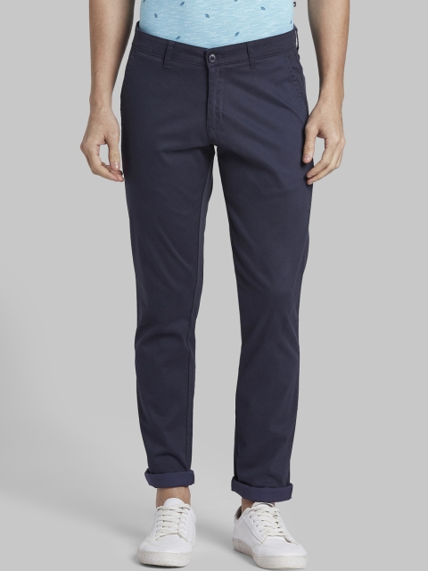 

Parx Men Navy Blue Tapered Fit Solid Regular Trousers