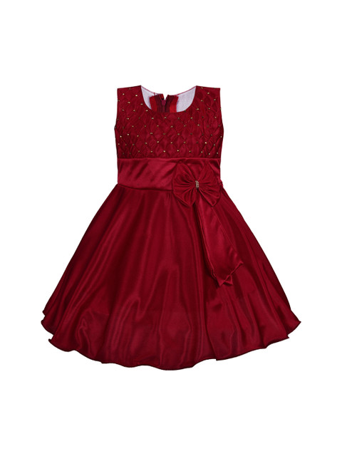 

Wish Karo Girls Red Embellished Fit and Flare Dress