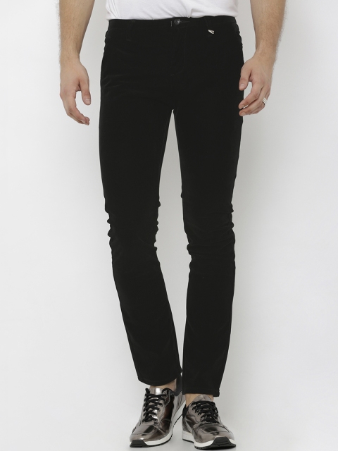 

Rex Straut Jeans Men Black Slim Fit Solid Corduroy Regular Trousers