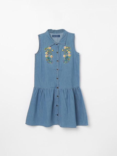 

Fame Forever by Lifestyle Girls Blue Solid Denim Shirt Dress