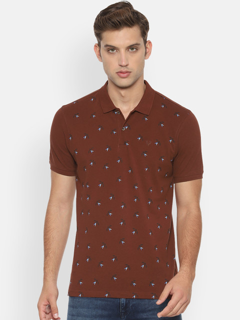 

Allen Solly Men Brown Printed Polo Collar T-shirt