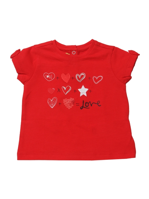 

Chicco Girls Red Embroidered Round Neck T-shirt