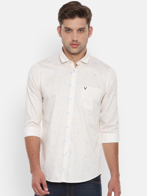 

Allen Solly Men White & Blue Slim Fit Printed Casual Shirt