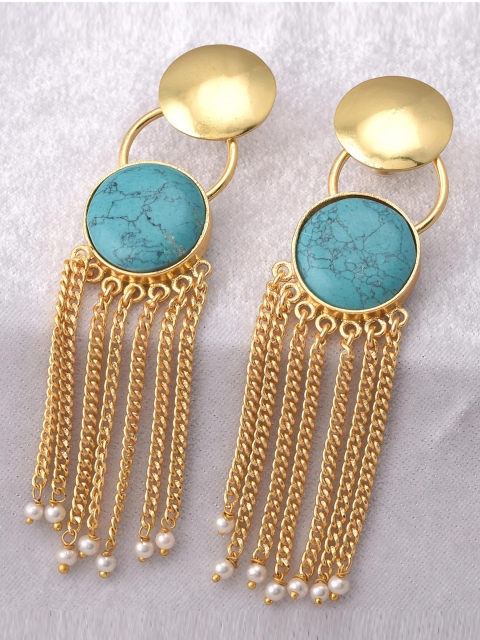 

Tistabene Turquoise Blue Gold-Plated & Contemporary Drop Earrings