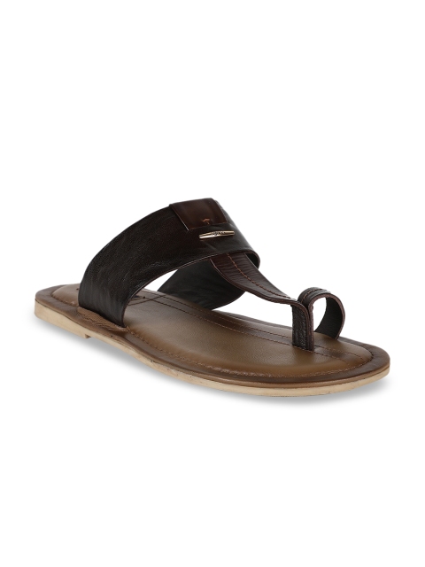 

Egoss Men Brown Leather Comfort Sandals