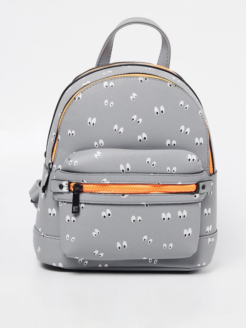 

Ginger by Lifestyle Women Grey & White Graphic Backpack