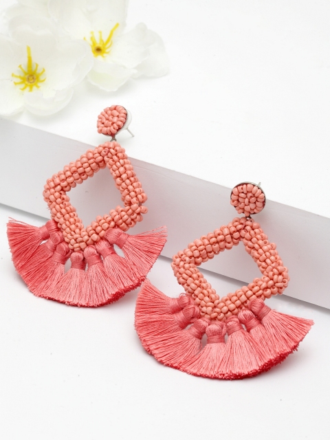 

AVANT-GARDE PARIS Gold-Plated & Pink Contemporary Drop Earrings