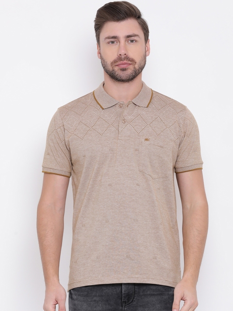 

Monte Carlo Men Brown Printed Polo Collar T-shirt