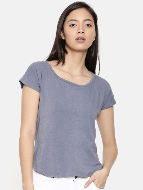 

Bamboo Tribe Women Grey Solid Round Neck T-shirt