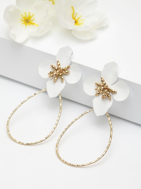 

AVANT-GARDE PARIS Gold-Plated & White Floral Drop Earrings