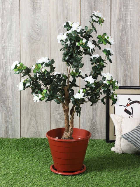

Pollination White Artificial Rhododendron Plant Without Pot