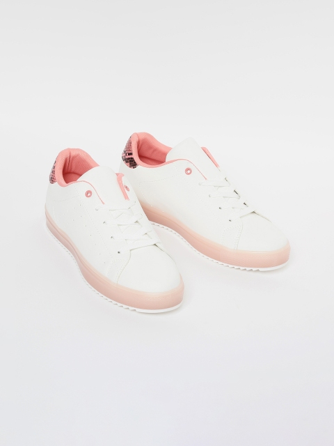 

Ginger by Lifestyle Women White & Pink Sneakers