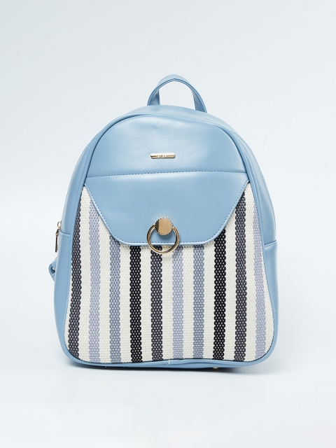 

Ginger by Lifestyle Women Blue & White Striped Backpack