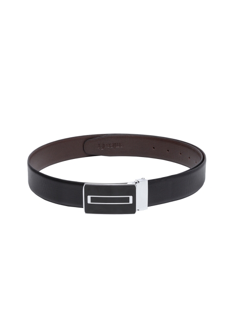 

amicraft Men Black & Brown Textured Reversible Leather Belt