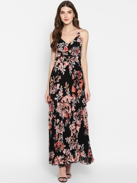 

MIAMINX Women Black & Brown Printed Maxi Dress