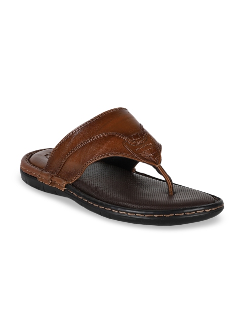 

Egoss Men Coffee Brown Solid Leather Comfort Sandals