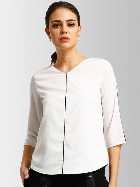 

FableStreet Women White Solid Top
