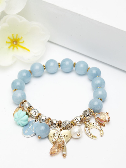 

AVANT-GARDE PARIS Blue Alloy Gold-Plated Antique Charm Bracelet