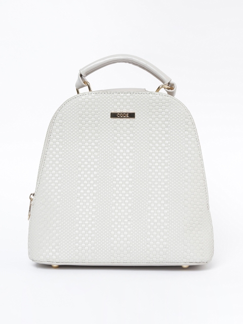 

CODE by Lifestyle Women White Textured Backpack