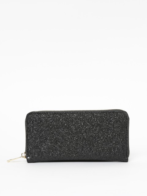 

Ginger by Lifestyle Women Black Solid Zip Around Wallet