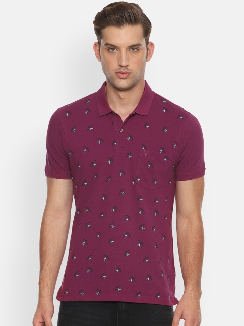 

Allen Solly Men Purple Printed Polo Collar T-shirt