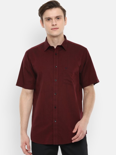 

Allen Solly Men Maroon Slim Fit Self Design Casual Shirt