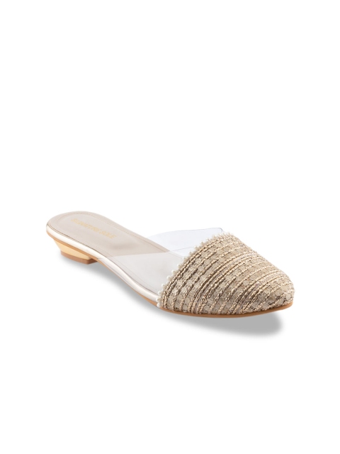 

Signature Sole Women Gold-Toned Textured Mules