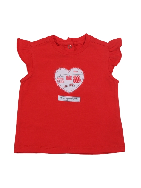 

Chicco Girls Red Applique Detail Round Neck Top