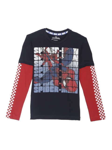 

Kids Ville Boys Orange Spiderman Printed Round Neck Half Sleeve T-shirt, Multi