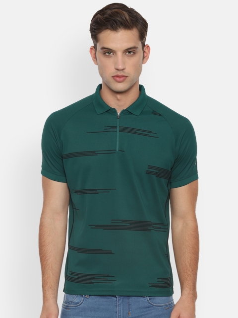 

Allen Solly Sport Men Green Striped Polo Collar T-shirt