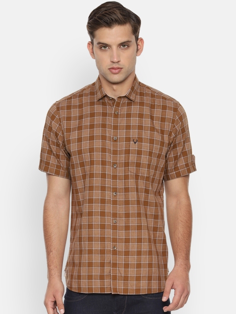 

Allen Solly Men Brown Slim Fit Checked Casual Shirt