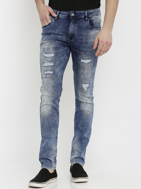 

Rex Straut Jeans Men Blue Slim Fit Mid-Rise Mildly Distressed Stretchable Jeans