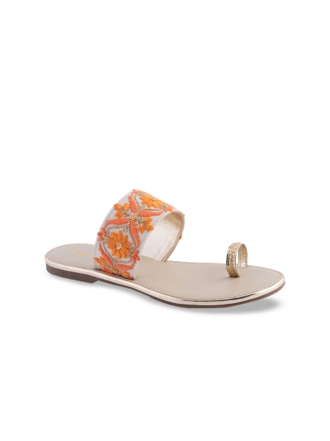 

Signature Sole Women Orange Solid One Toe Flats