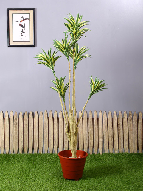 

PolliNation Yellow & Green Artificial Draceana Plant