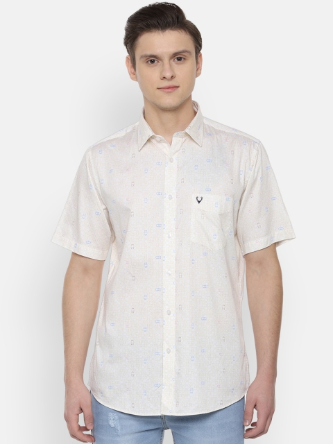 

Allen Solly Men White Slim Fit Printed Casual Shirt