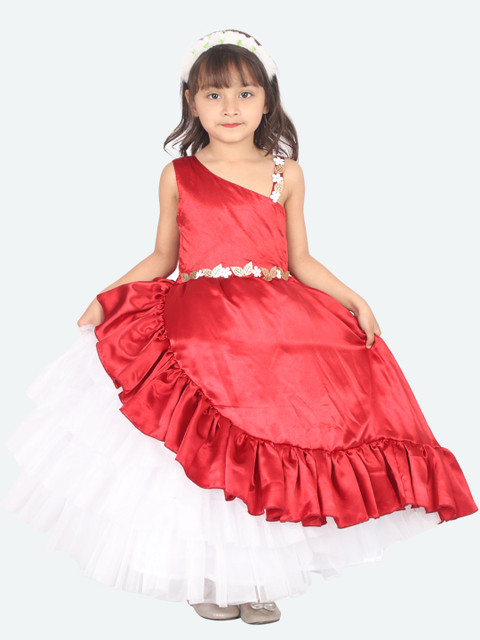 

Samsara Couture Girls Red Embellished Maxi Dress
