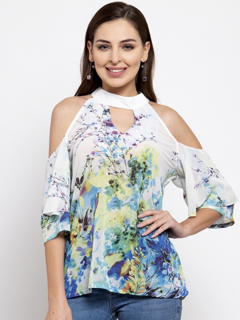 

klauressa Women White Printed Top
