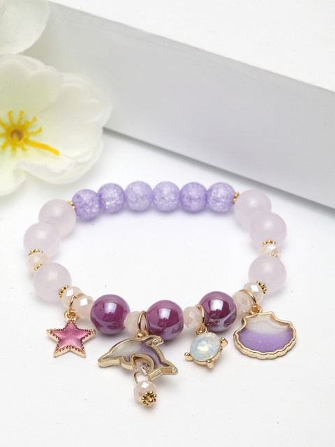 

AVANT-GARDE PARIS Purple Alloy Gold-Plated Charm Bracelet