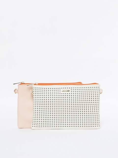 

Ginger by Lifestyle Beige & Orange Textured Sling Bag